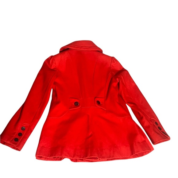 Guess, Size Large, Red, Wool Blend, Button-Up Pea Coat. Excellent Condition - Picture 11 of 12
